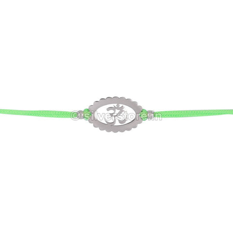 Silver Rakhi For Brother - Om Pattern R16