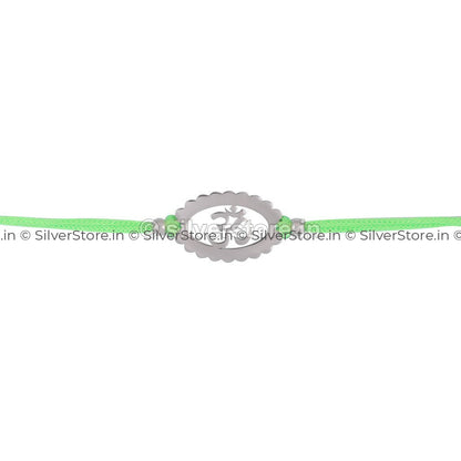 Silver Rakhi For Brother - Om Pattern R16