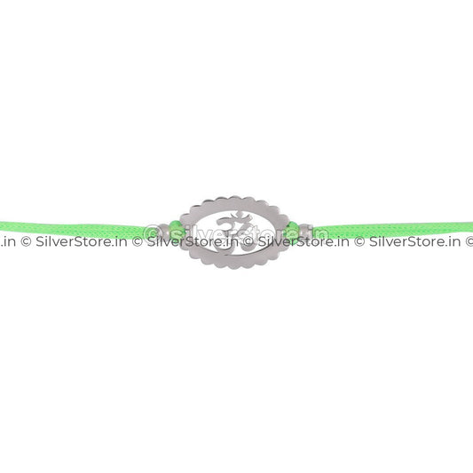 Silver Rakhi For Brother - Om Pattern R16