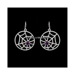 Silver Round Web Earing