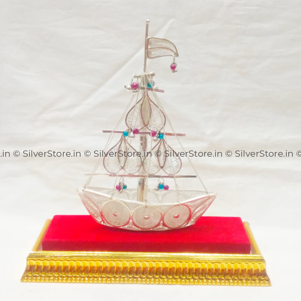 Silver Ship - Souvenir 100 Grams 6.5 Height