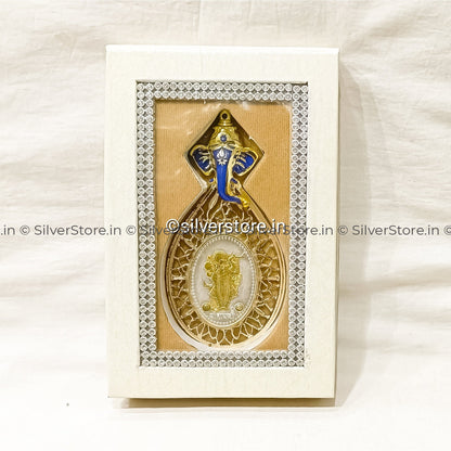 Silver Shreenathji Coin For Gift - 10 Grams Gangajamna With Velvet Gift Box