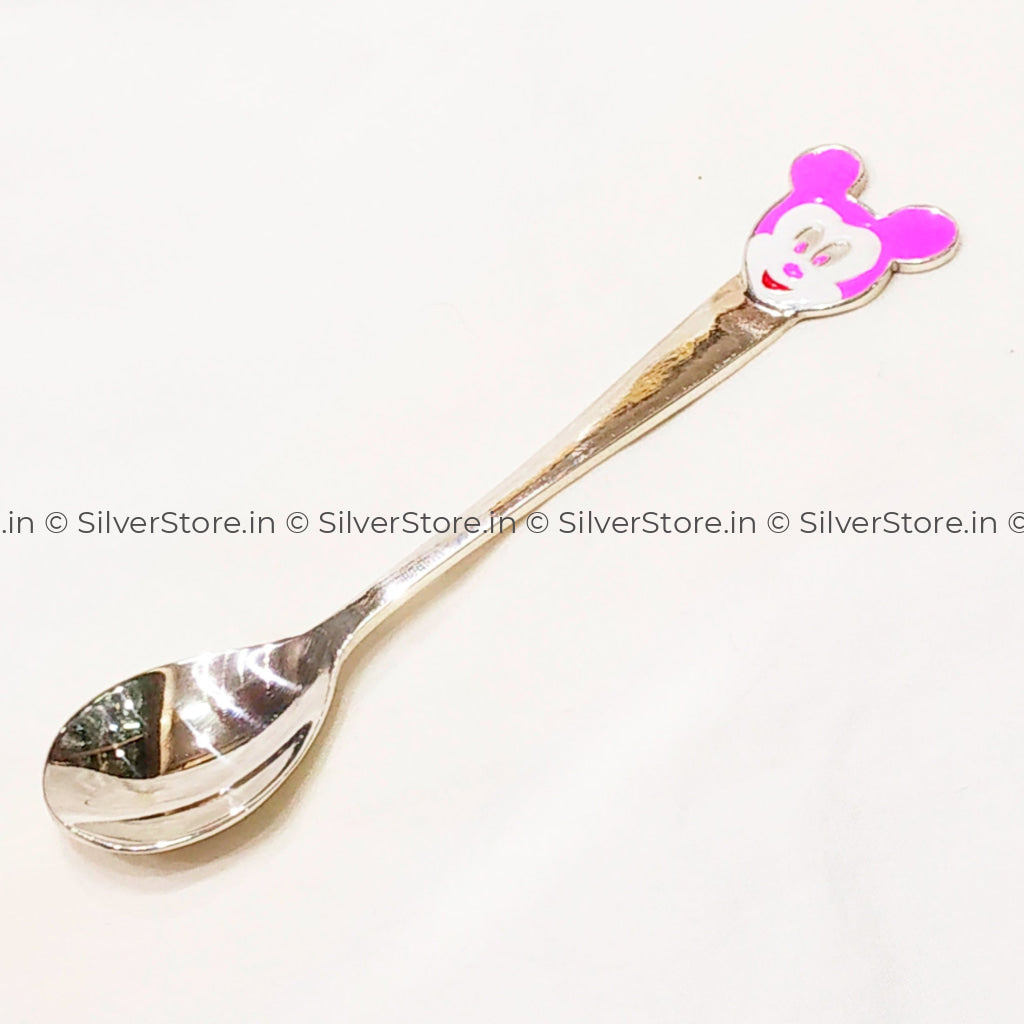 Silver Spoon For Baby - Pink Mickey Baby Gifts