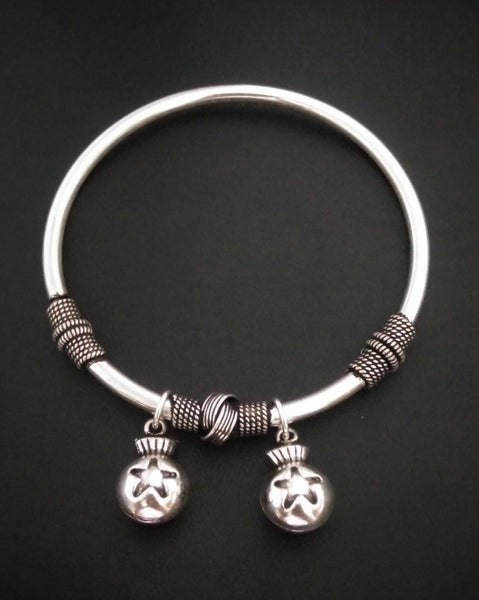 Silver Star Ball Charm Bracelet