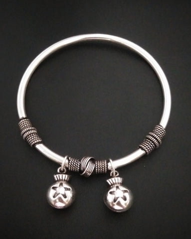 Silver Star Ball Charm Bracelet