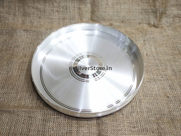 Silver Thali - Ashapura Pattern With 990 Bis Hallmark Silverware