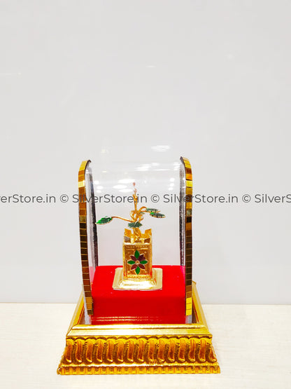 Silver Tulsi With Pure Gold Polish