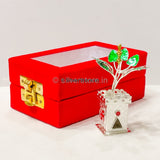 Silver Tulsi With Velvet Box For Return Gift