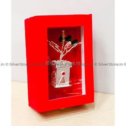 Silver Tulsi With Velvet Box For Return Gift