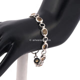 Silver Womens Bracelets With Moonstones Bracelet