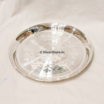 Silver Plate - Silver Plate For Pooja Thali