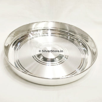 Silver Thali - With 990 Bis Hallmark Silverware